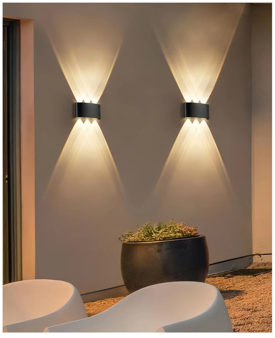 Up Down LED Wall Lamp Waterproof Modern Wall Light for Bedroom Living Room Corridor Balcony Indoor Outdoor Home Decor Lighting - TechSmartX