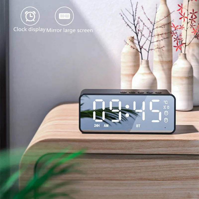 Alarm Clock Radio FM Bluetooth Speaker Portable Subwoofer Caixa De Som Sound Box Music Wireless Mini Woofers Bocina Lamp Column - TechSmartX