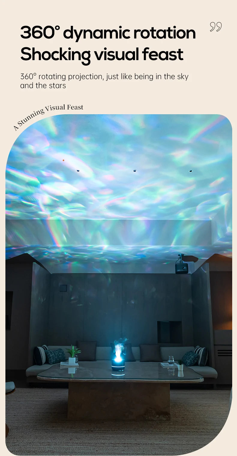 New Starry Sky Projection Air Humidifier with Colorful Gradient Night Light USB Delicate Water Mist Essential Oil Aroma Diffuser - TechSmartX