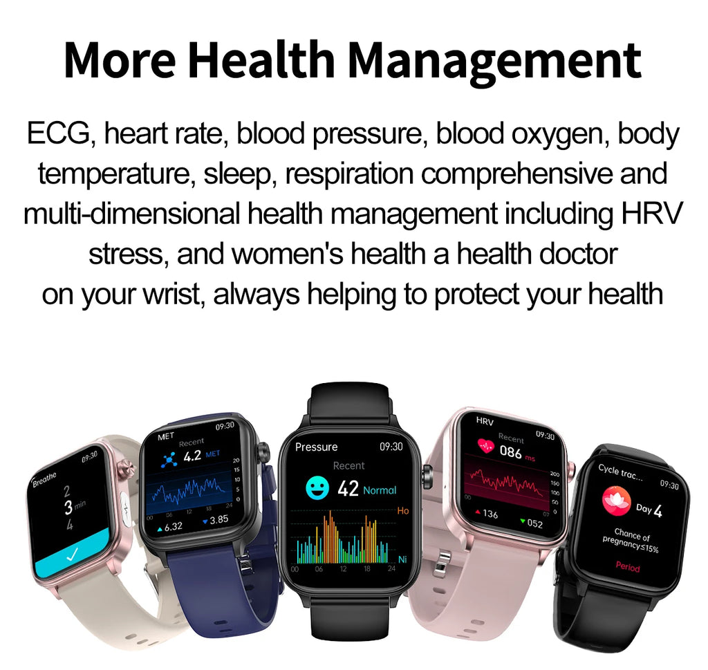 2025 New ECG+PPG Monitoring Smart Watch Women Blood pressure Blood Lipid Uric Acid Women Menstrual Health Tracker Smartwatches - TechSmartX