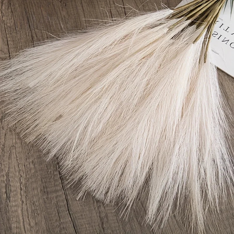 10pcs Faux Pampas Grass, Pampas Grass For Floor Vase, Pampas Grass Decor Tall For Vase Fillers, Boho Rustic Farmhouse Home Decor - TechSmartX