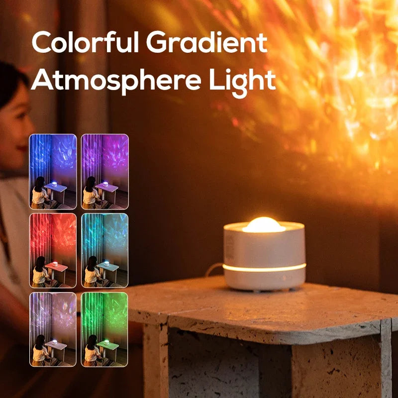 New Starry Sky Projection Air Humidifier with Colorful Gradient Night Light USB Delicate Water Mist Essential Oil Aroma Diffuser - TechSmartX