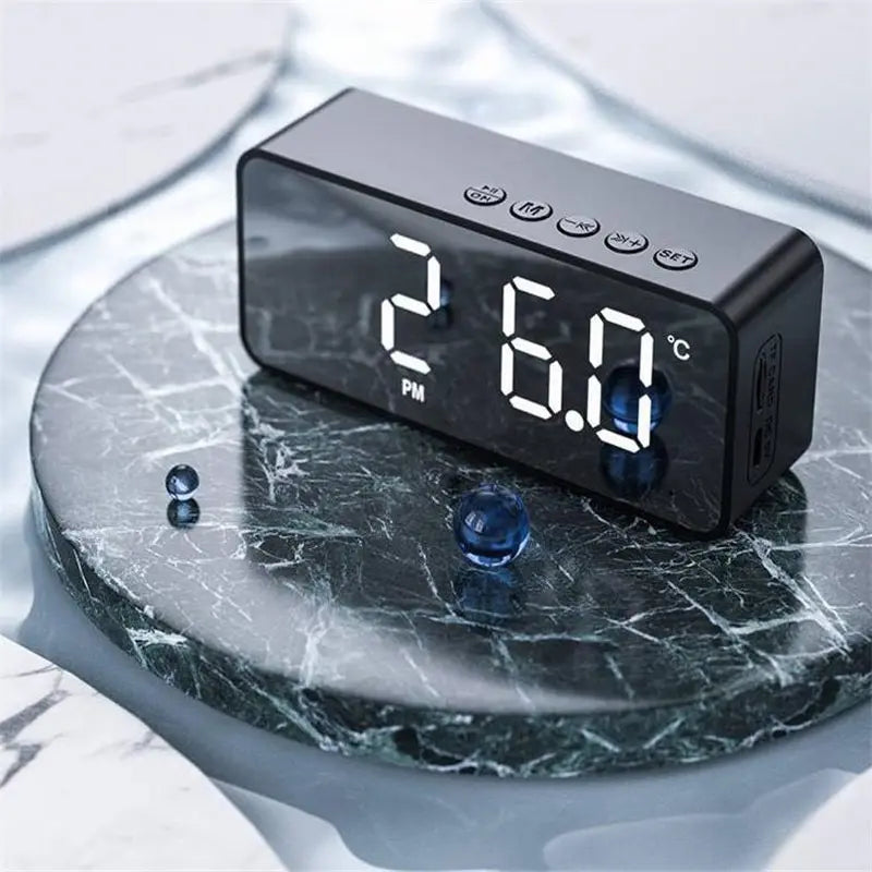 Wireless Bluetooth Speaker Small Mini Alarm Clock Portable Cannon Mini Voice Broadcast the Card Instert Vehicular Audio System W - TechSmartX