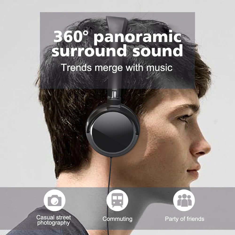 3.5mm/Type-C Wired Headphones Noise Cancelling Business Over Ear Headset Flexible Adjustable Stereo Earphones for PC MP3 Mobile - TechSmartX