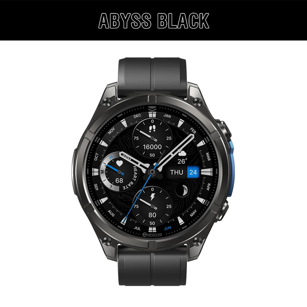 New Zeblaze VIBE 8 AMOLED Display Built-in Flashlight Smartwatch Sapphire Lens Make/Receive Calls HR/BP Monitoring Smart Watch - TechSmartX