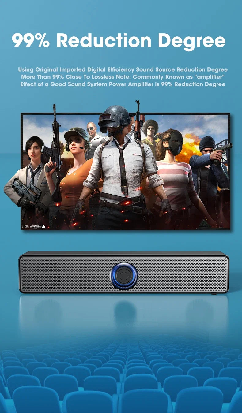 PC Soundbar Wired and  Bluetooth Speaker USB Powered Soundbar for TV Pc Laptop Gaming Home Theater Surround Audio System - TechSmartX
