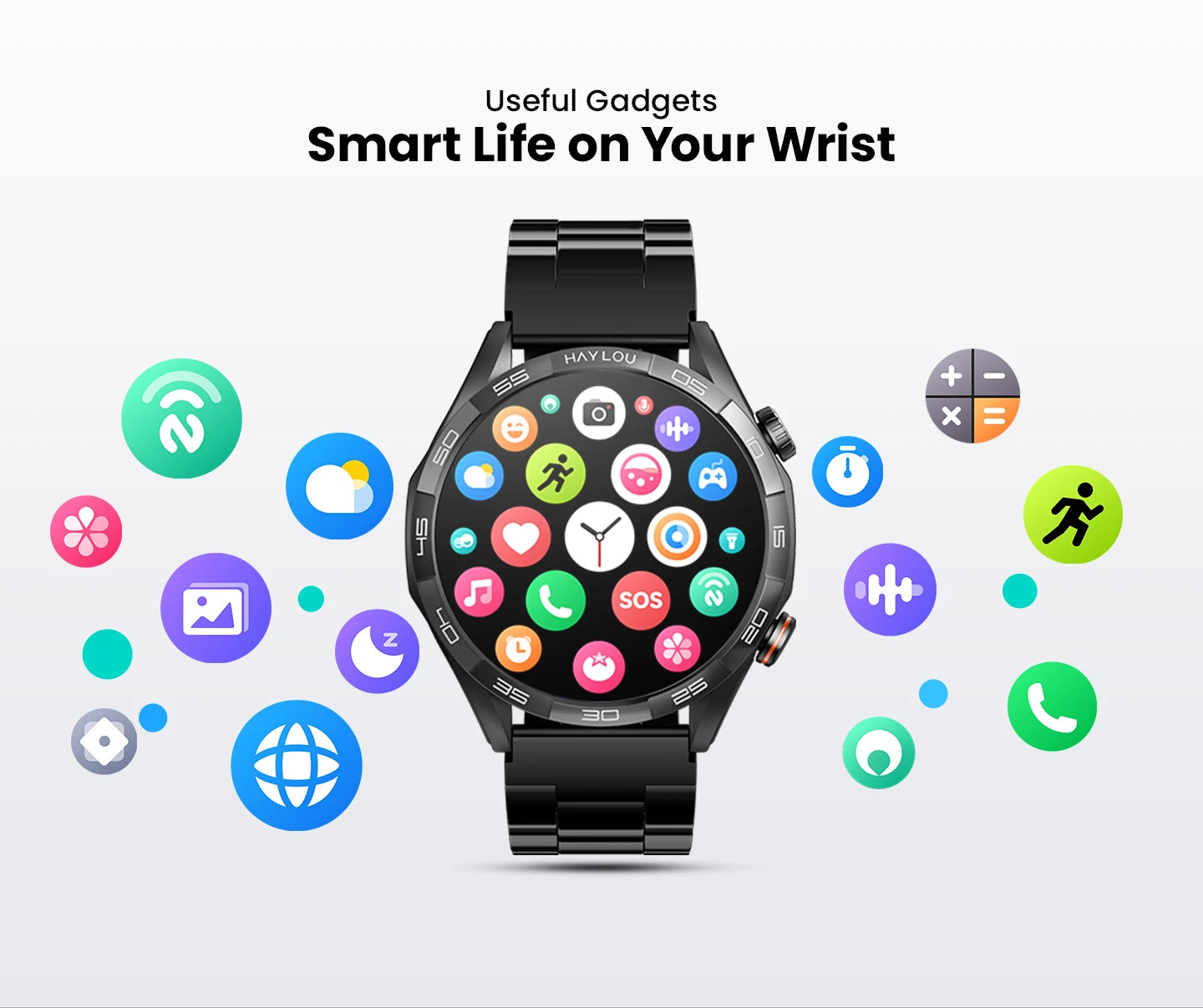 HAYLOU Solar 5 Voice Calling Smartwatch 1.58'' AMOLED Display 60Hz Smart Watch 24H Health Monitoring Sports Smartwatch for Men - TechSmartX