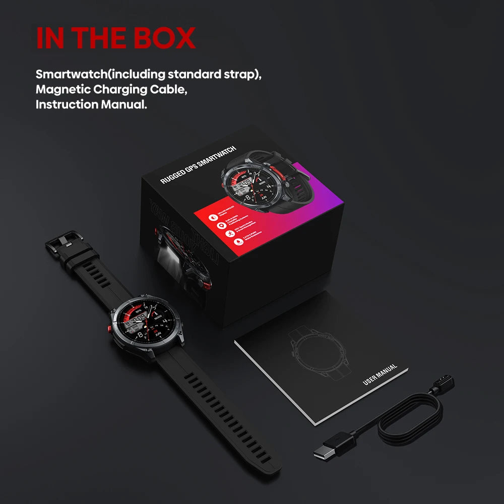 New Ciberer Vertix Stratos 4 GPS Smart Watch 1.43''AMOLED Display Built-in Compass Flashlight 170+ Sports Modes 5 ATM Smartwatch - TechSmartX