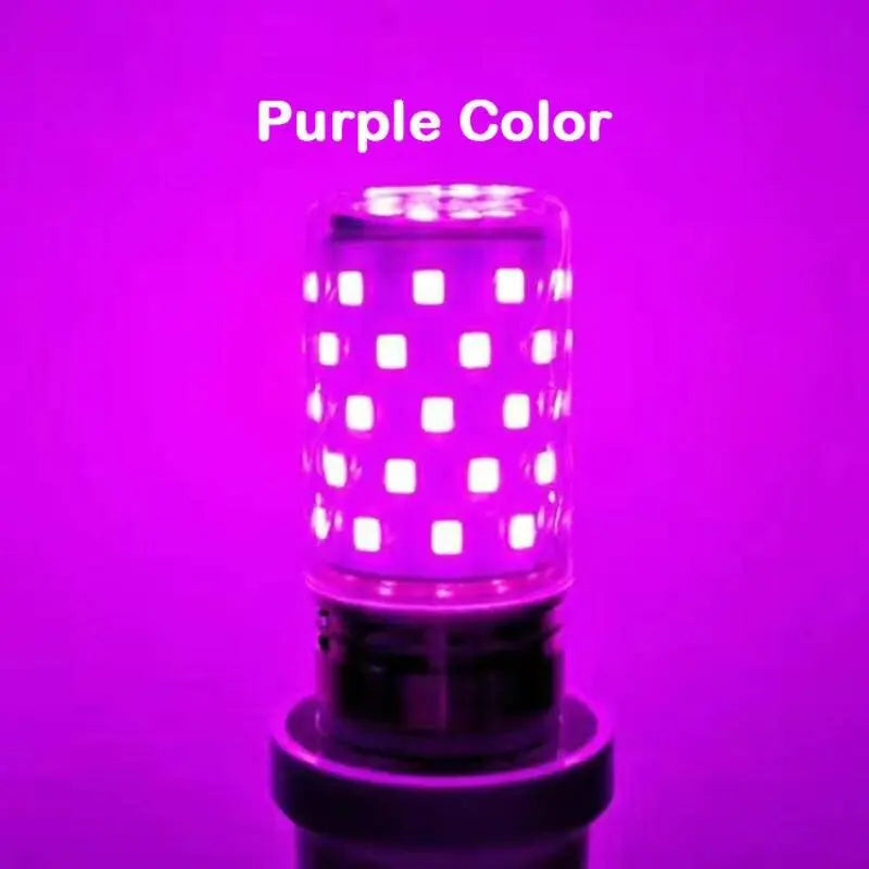 Bulb E27 LED Colorful Corn Bulb 12W Pink Red Blue Green Purple Golden 7Colors Lamp AC 220V Bulb Chandelier Decoration - TechSmartX
