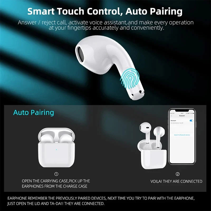 Wireless Bluetooth Earphones For Apple iPad Air Earbuds For iPhone 17 16 15 14 13 12 11 Pro Max Headphone Laptops Tablet Headset