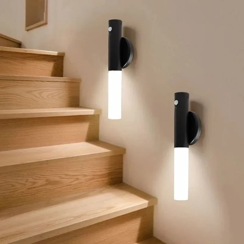 Motion sensing night light, magnetic wall light, USB charging LED light, suitable for corridors and stairs, Christmas gift - TechSmartX