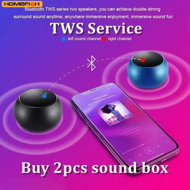 Wireless Bluetooth Speaker Portable Small Steel Gun Metal Heavy Stereo Surround Subwoofer Outdoor Mini Bluetooth Small Speaker - TechSmartX