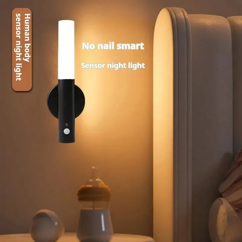 Motion sensing night light, magnetic wall light, USB charging LED light, suitable for corridors and stairs, Christmas gift - TechSmartX