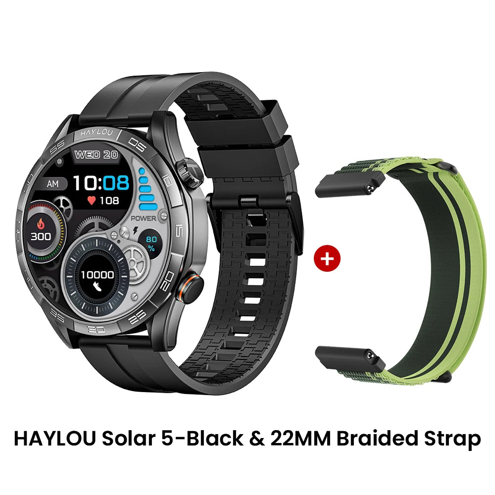 HAYLOU Solar 5 Voice Calling Smartwatch 1.58'' AMOLED Display 60Hz Smart Watch 24H Health Monitoring Sports Smartwatch for Men - TechSmartX