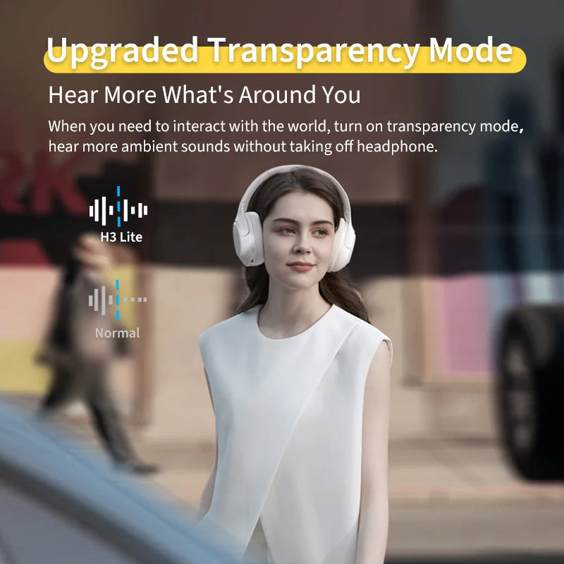 QCY H3 Lite ANC Wireless/Wired Headphones Bluetooth 5.3 Foldable Over Ear Headset HIFI Sound 60H Playtime Earphones Dual Connect - TechSmartX