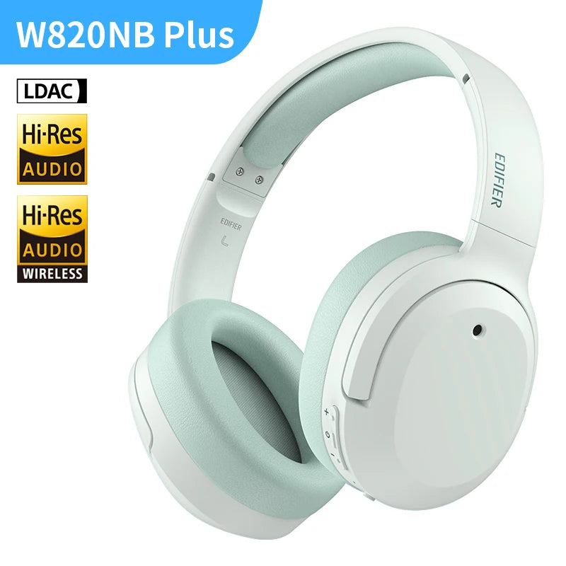 Edifier W820NB Plus Wireless Noise Cancelling Headphones 43dB ANC Hi-Res LDAC Codec 49hrs Playtime Over-Ear Bluetooth Headset - TechSmartX