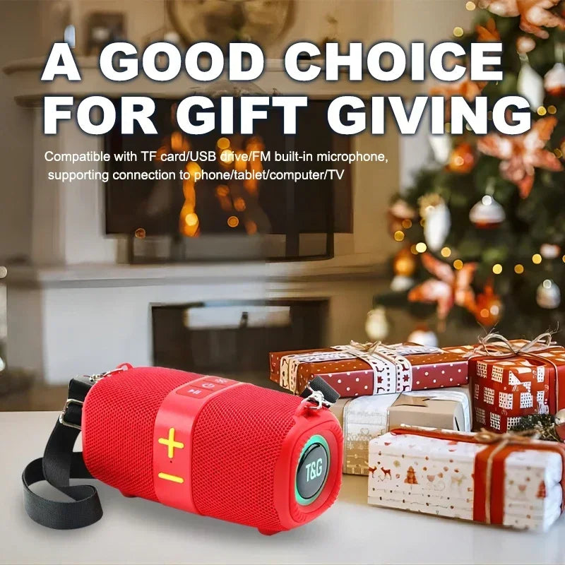 T&G TG667 Crossbody LED light portable Bluetooth speaker, outdoor small and high appearance level, compatible with USB/AUX/TF/FM - TechSmartX