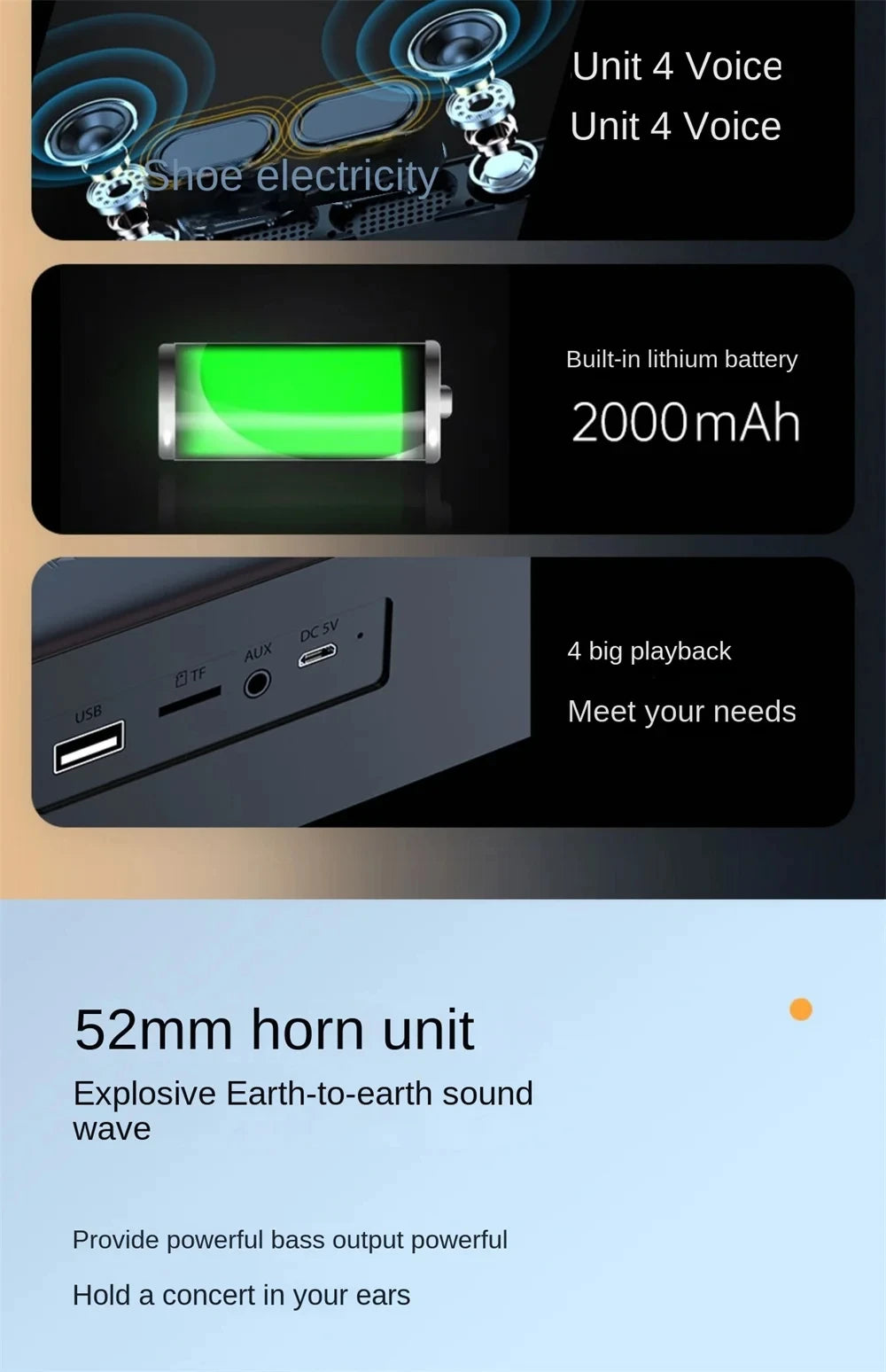 Original  Bluetooth Subwoofer Soundbar TV Audio Echo Wall Computer Speaker Home Theater Music Wireless Blueooth Speaker Gift - TechSmartX