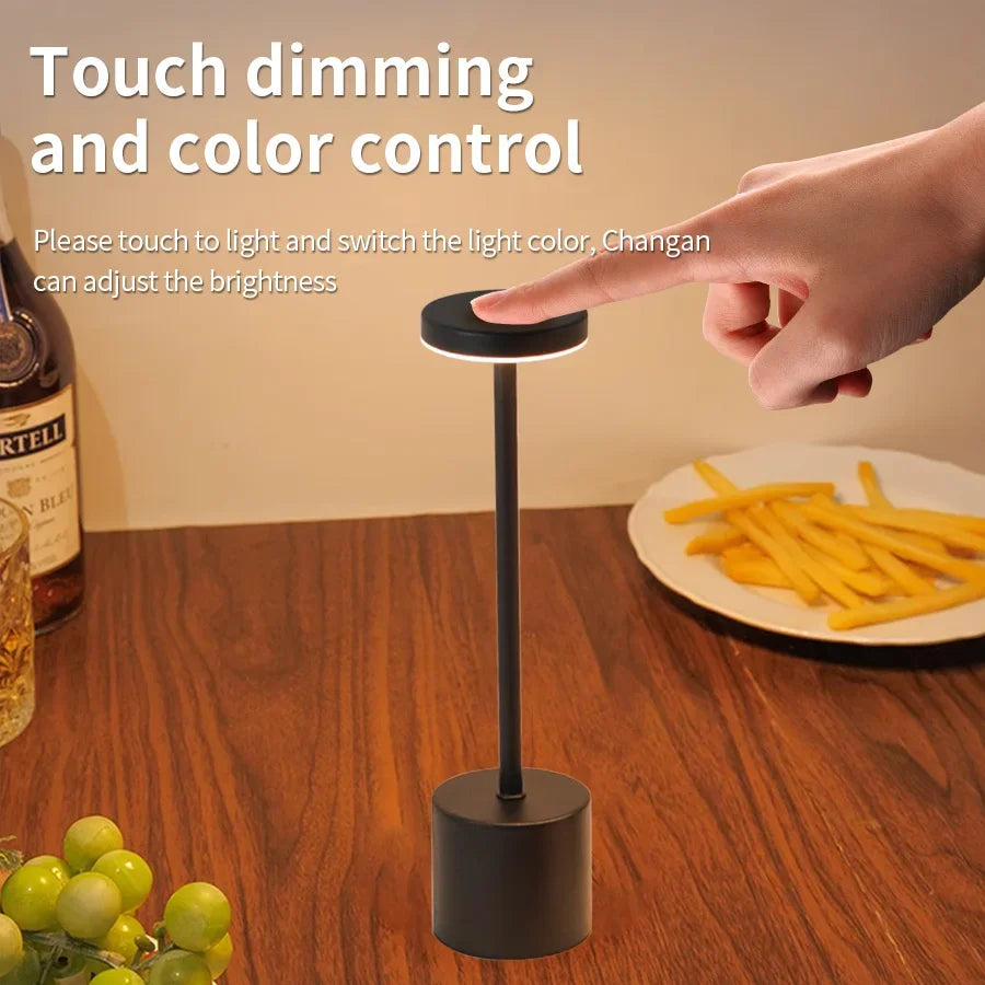 Classic Table Lamp USB Rechargeable Night Light Stepless Dimming Touch Desk Lamp 3 Colors Bedside Lamp Bar Hotel Decoration - TechSmartX
