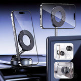 Strong Magnetic Car Phone Holder Foldable Design 360° Adjustable Vacuum Mount for Car/Desk/Bathroom/Universal Use - TechSmartX