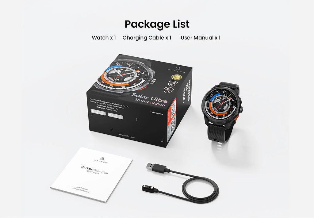 HAYLOU Solar Ultra GPS Smartwatch 1.6” AMOLED Display 5ATM Waterproof Built-in GPS Bluetooth Phone Calls Sports Smart Watch - TechSmartX