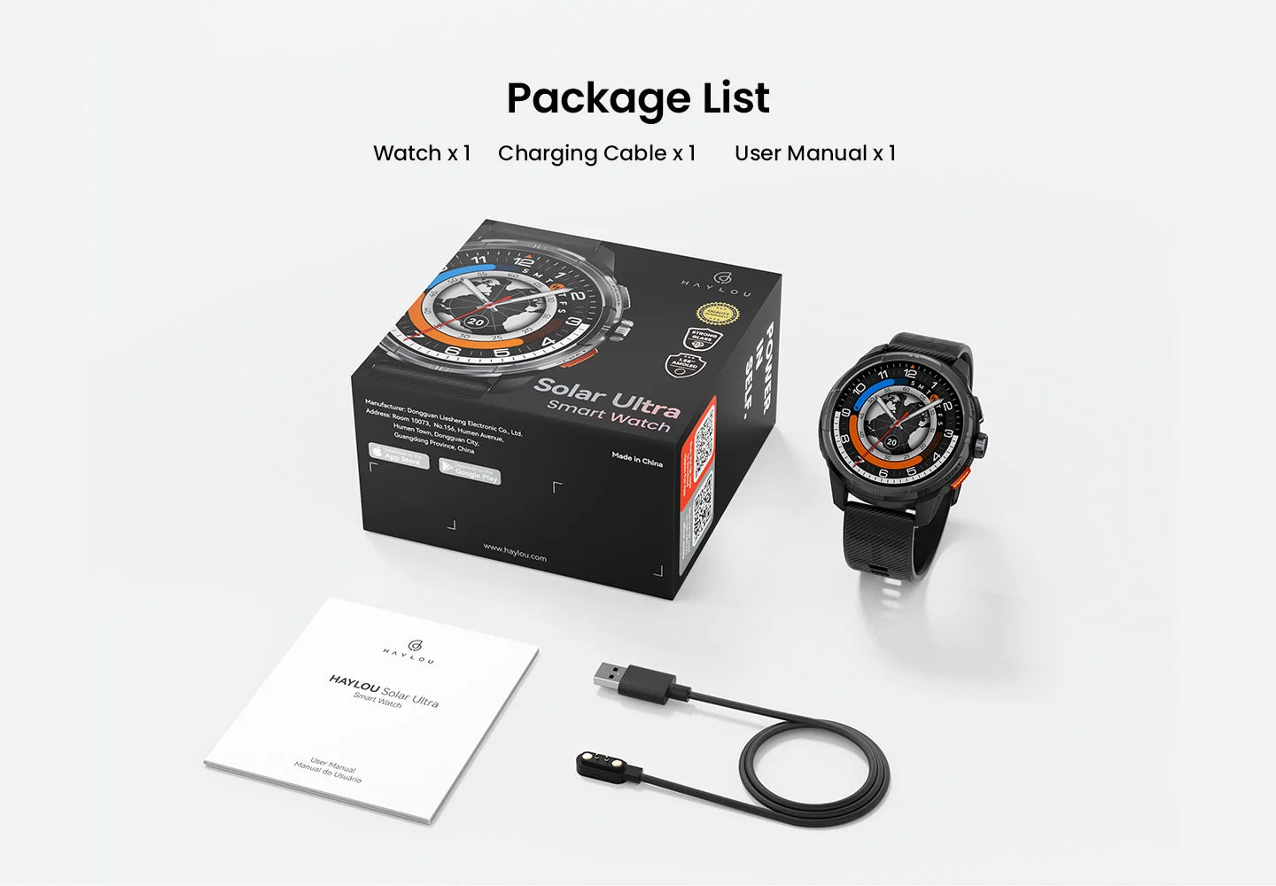 HAYLOU Solar Ultra GPS Smartwatch 1.6” AMOLED Display 5ATM Waterproof Built-in GPS Bluetooth Phone Calls Sports Smart Watch - TechSmartX