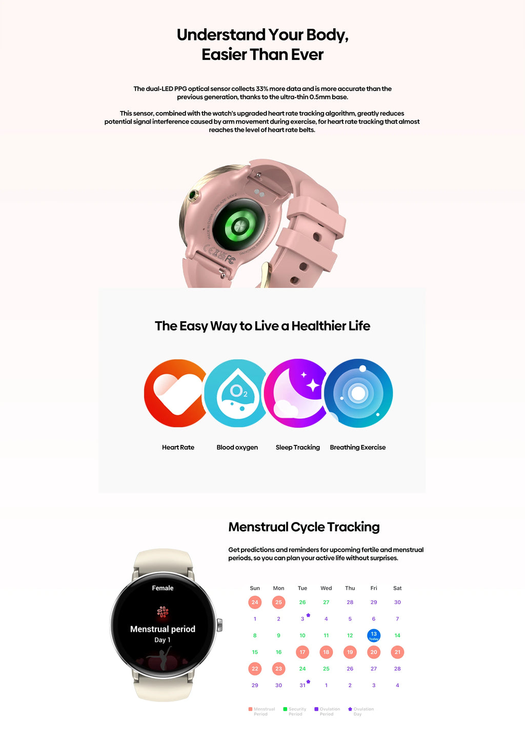New 2025 Zeblaze LILY 2 Voice Calling Female Smartwatch Double Strap 1.2" HD AMOLED Display Health Monitoring Sports Smart Watch - TechSmartX