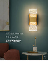Acrylic Aluminum Wall Bedside Lamp Warm Light Lustre Modern Fashion Nordic Simple Home Living Dining Room Decor - TechSmartX