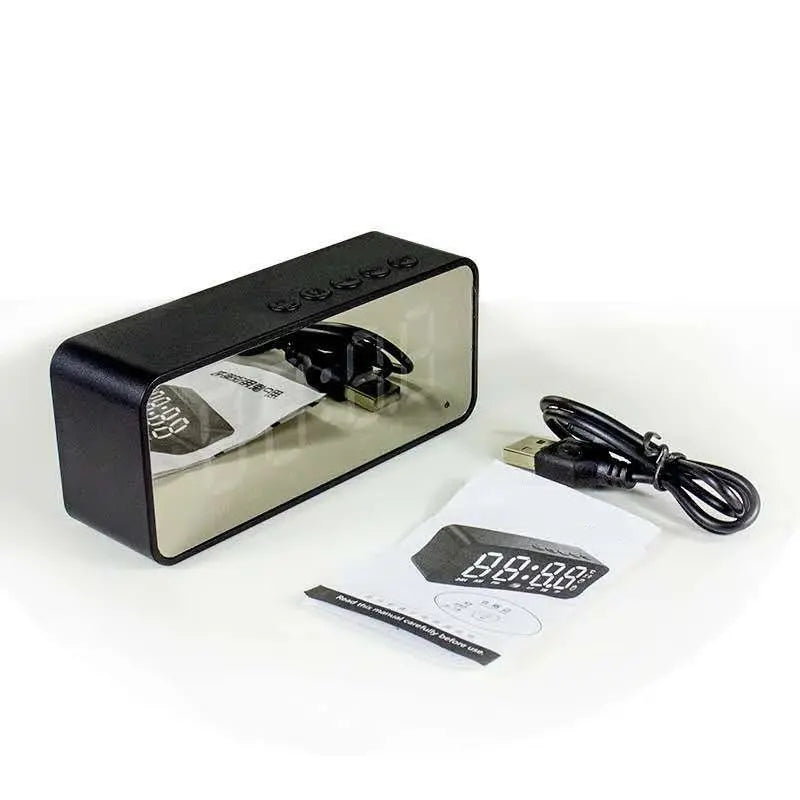 Wireless Bluetooth Speaker Small Mini Alarm Clock Portable Cannon Mini Voice Broadcast the Card Instert Vehicular Audio System W - TechSmartX