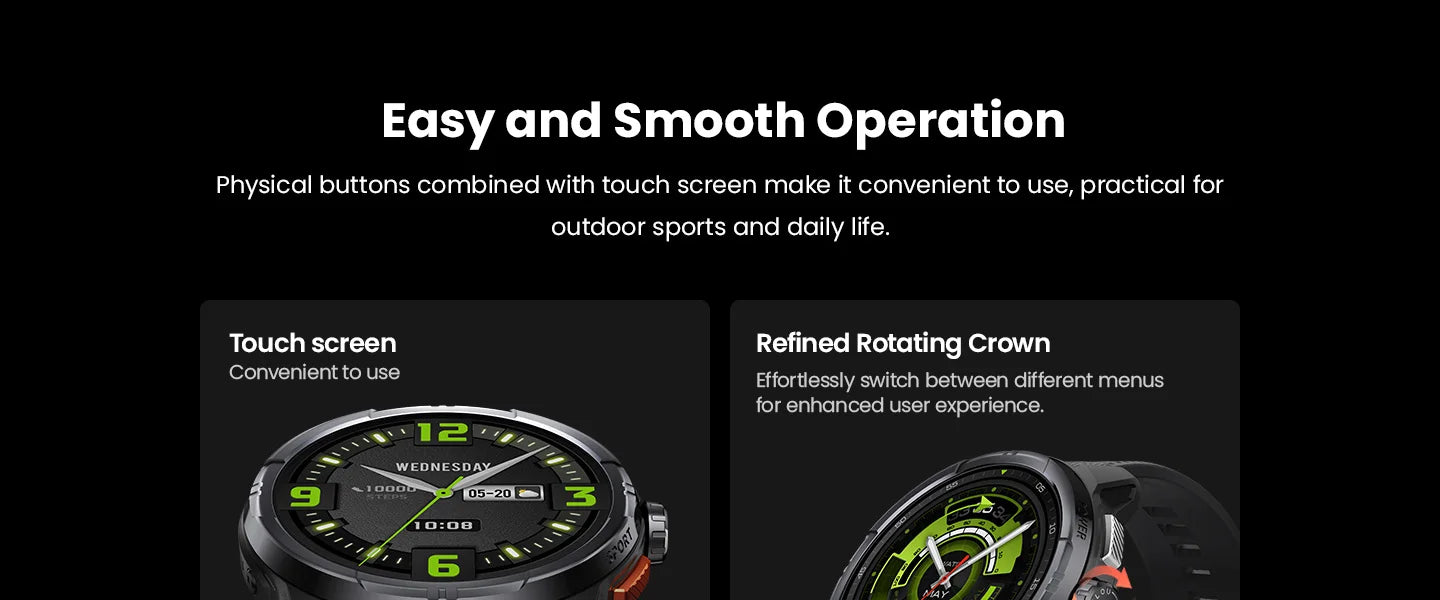 HAYLOU Solar Ultra GPS Smartwatch 1.6” AMOLED Display 5ATM Waterproof Built-in GPS Bluetooth Phone Calls Sports Smart Watch - TechSmartX