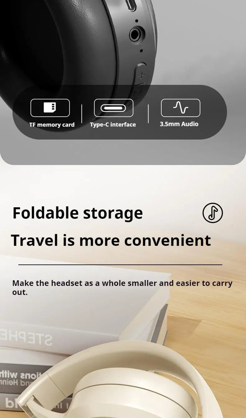 #Wireless Bluetooth 5.3 Headphones Over Ear HIFI Stereo Headsets True Sport Gamer Earphone TF/AUX Music Player with HD Mic Gifts - TechSmartX