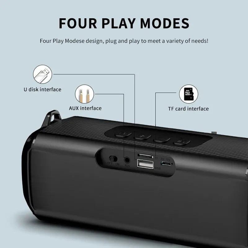 Popular Rockmia RGB LED Lights Speaker EBS-045 BT 5.0 Portable Wireless Bluetooth Music Player Micrphone Built TF Card Support - TechSmartX
