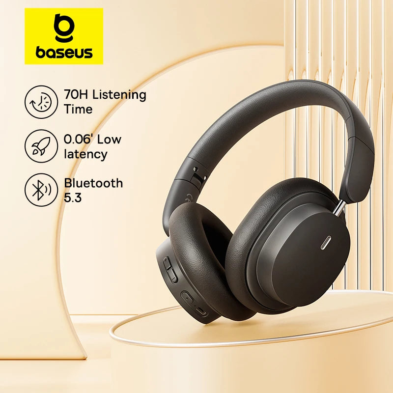 Baseus Bowie D05 Wireless Headphone 3D Spatial Audio Earphone Bluetooth 5.3 Headset 40mm Driver Foldable Over Ear Headphone 70H - TechSmartX