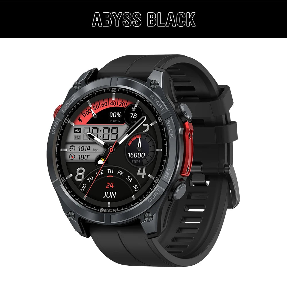 NEW Zeblaze Stratos 4 GPS Smart Watch 1.43 AMOLED Display Built-in Compass Barometric Altimeter Flashlight Voice Call Smartwatch - TechSmartX