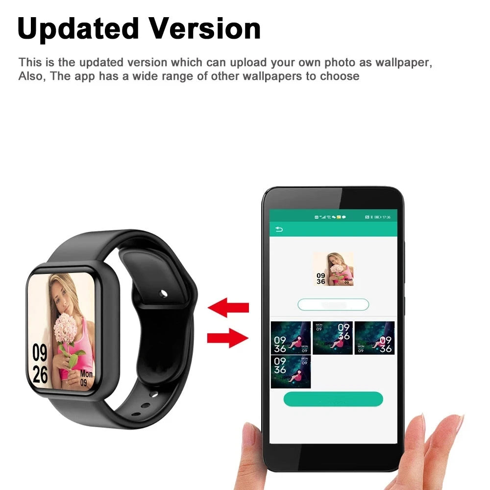Smartwatch Men Women Wristwatches Smart Watch Message Fitness Monitor Bracelet Birthday Gift Electronic Clock For Android IOS - TechSmartX