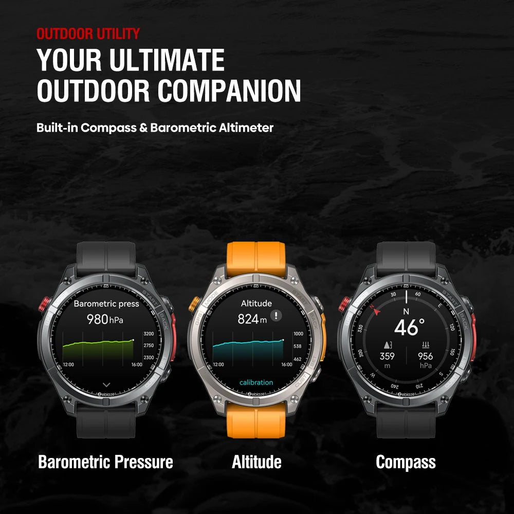NEW Zeblaze Stratos 4 GPS Smart Watch 1.43 AMOLED Display Built-in Compass Barometric Altimeter Flashlight Voice Call Smartwatch - TechSmartX