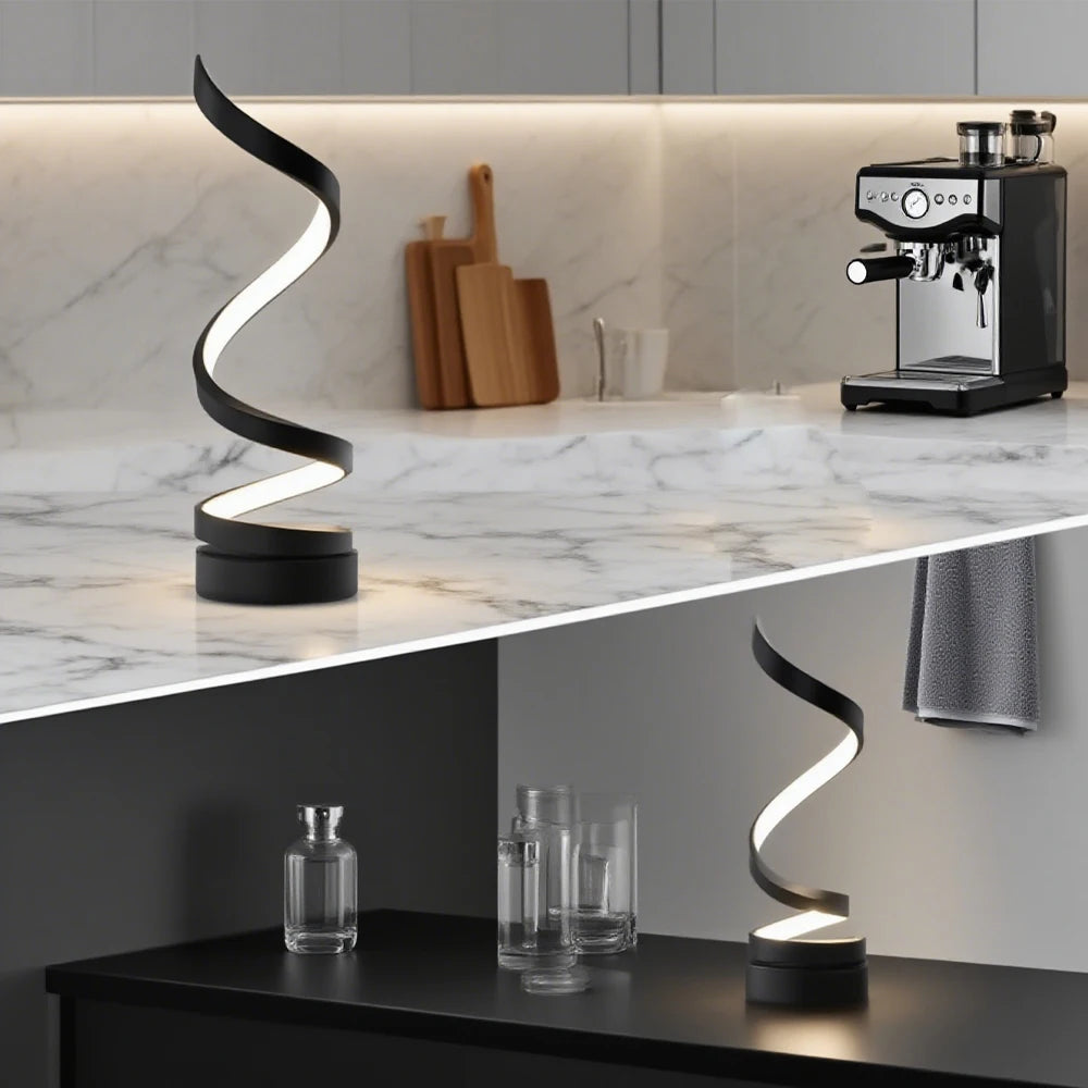 LED spiral dimmable table lamp suitable for living room bedroom study adjustable brightness bedside lamp for office and home use - TechSmartX