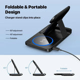 Stație de încărcare rapidă wireless 3 în 1, 30W, pliabilă, pentru iPhone 15 14 13 12 11, Apple Watch 9 8 7 6 5, Airpods Pro