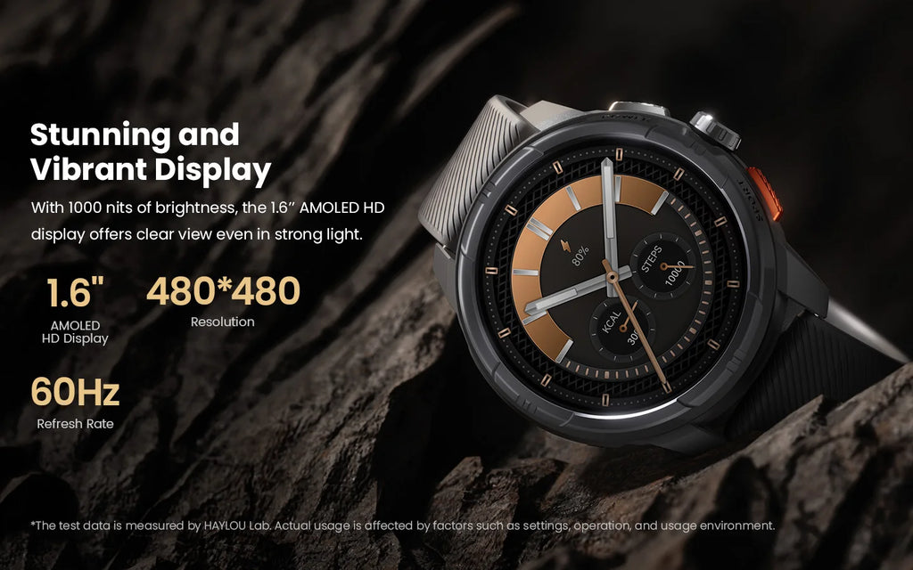 HAYLOU Solar Ultra GPS Smartwatch 1.6” AMOLED Display 5ATM Waterproof Built-in GPS Bluetooth Phone Calls Sports Smart Watch - TechSmartX