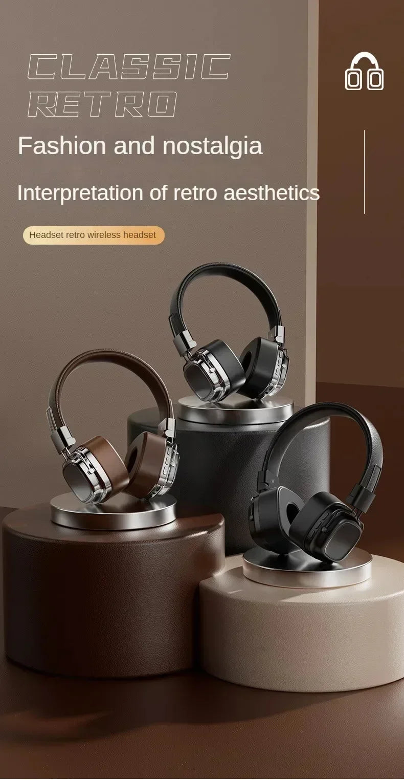 2025 New 5.3 Foldable Wireless Bluetooth Headsets Headset Gamer Choice Retro Over Ear Headphones DJ Stereo Sounds Bluetooth - TechSmartX
