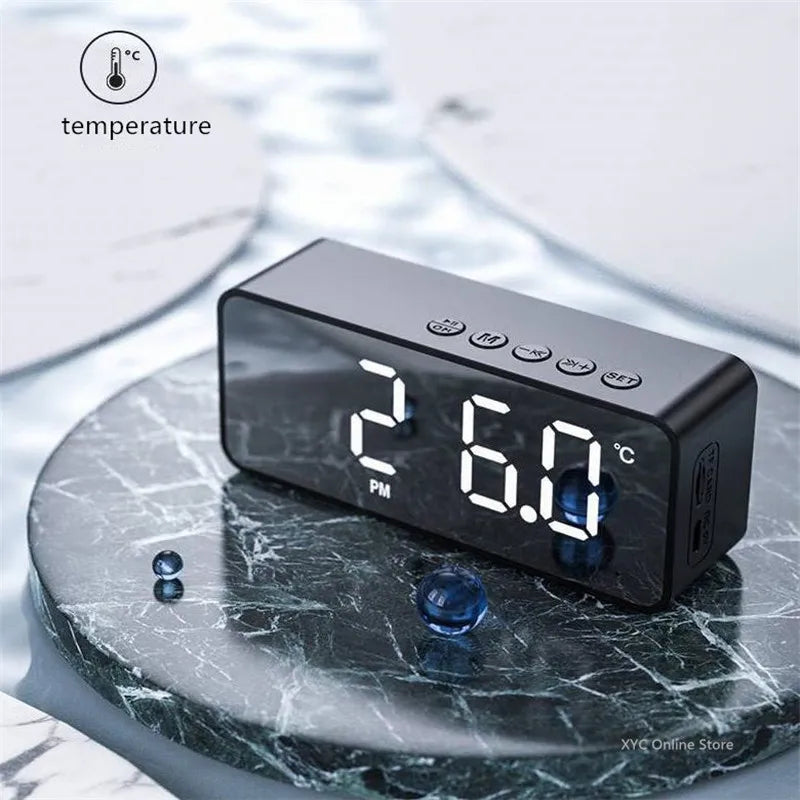 Wireless Bluetooth Speaker Small Mini Alarm Clock Portable Cannon Mini Voice Broadcast the Card Instert Vehicular Audio System W - TechSmartX