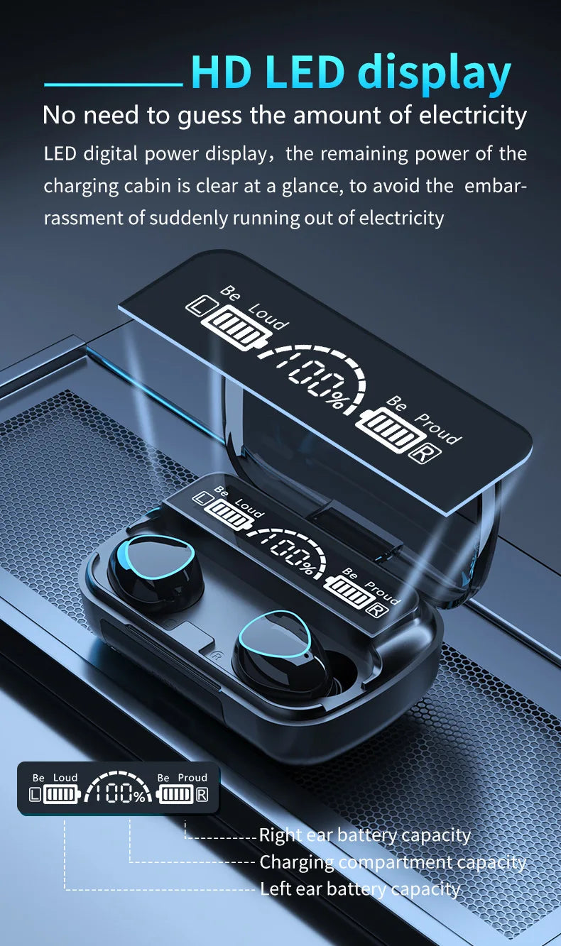 New Arrival M10 Earphone Wireless Headset High Quality Perfect Sound Earbuds Sports Game Music BT Headphone with Power Bank