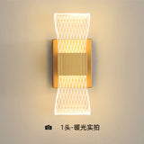 Acrylic Aluminum Wall Bedside Lamp Warm Light Lustre Modern Fashion Nordic Simple Home Living Dining Room Decor - TechSmartX
