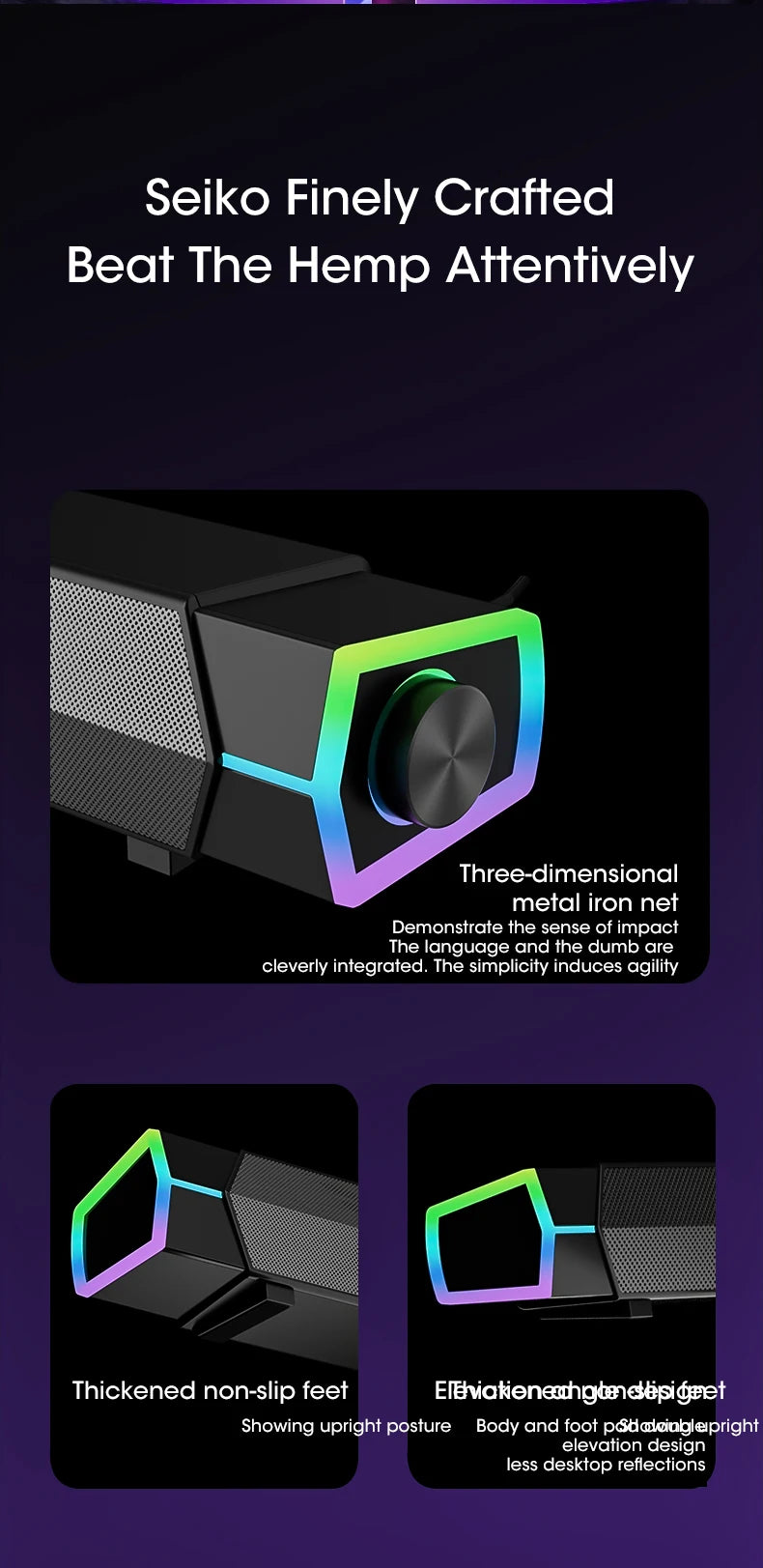 4D Computer Speakers Bluetooth 5.0 Wired Loudspeaker Surround Soundbar Speaker Stereo Subwoofer Sound bar for Laptop Notebook PC - TechSmartX