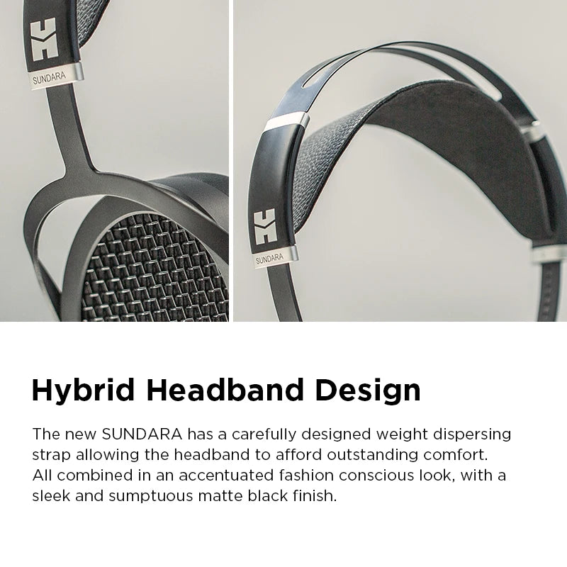 HIFIMAN SUNDARA Over-Ear Full-Size Planar Magnetic Headphones (Black) with High Fidelity Design Metal Casing - TechSmartX