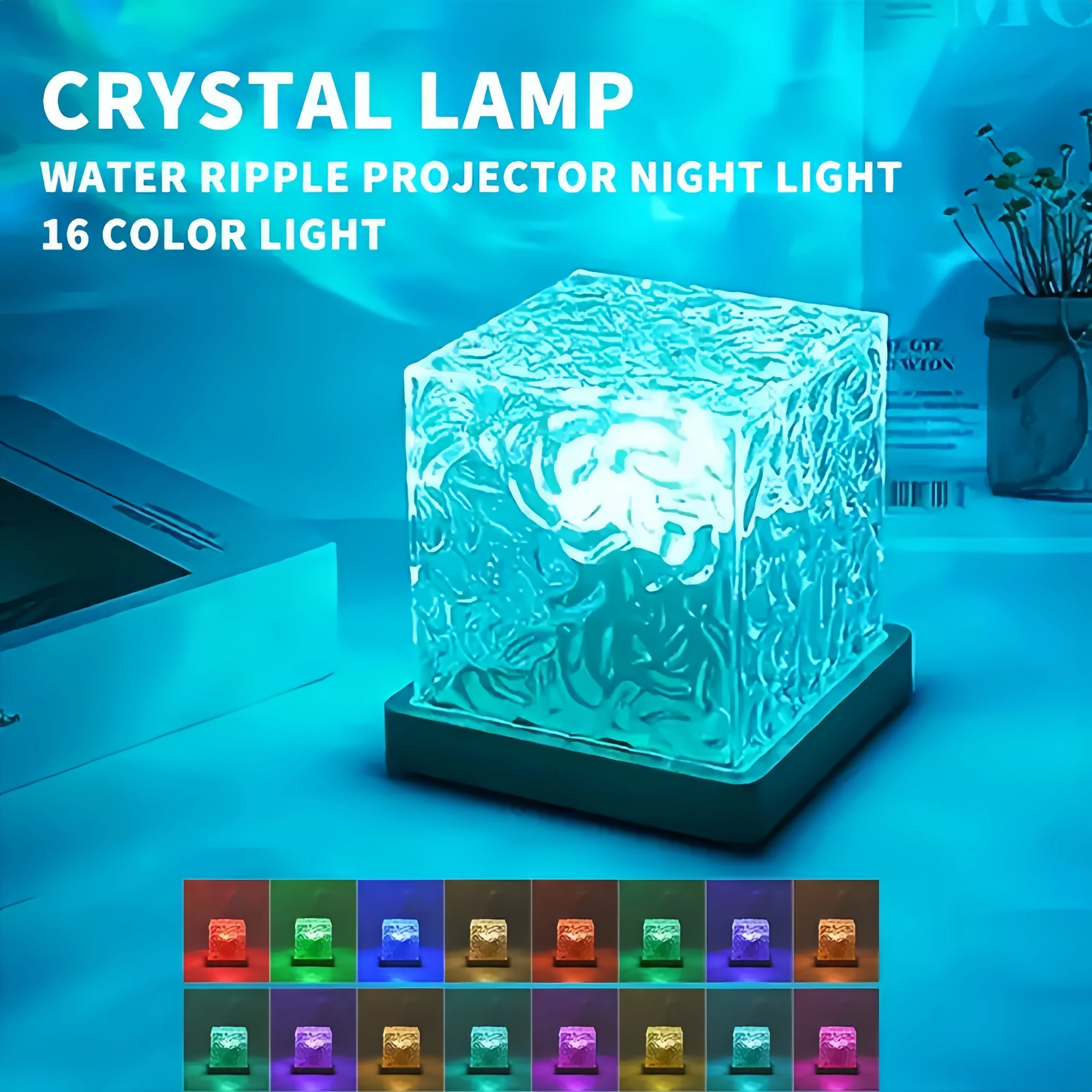 16Colors Ocean Wave Aurora Projector Light Touch LED Night Light Remote Dimmable Auto Rotating USB Powered Gift Party Decoration - TechSmartX