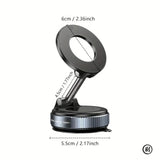 Strong Magnetic Car Phone Holder Foldable Design 360° Adjustable Vacuum Mount for Car/Desk/Bathroom/Universal Use - TechSmartX