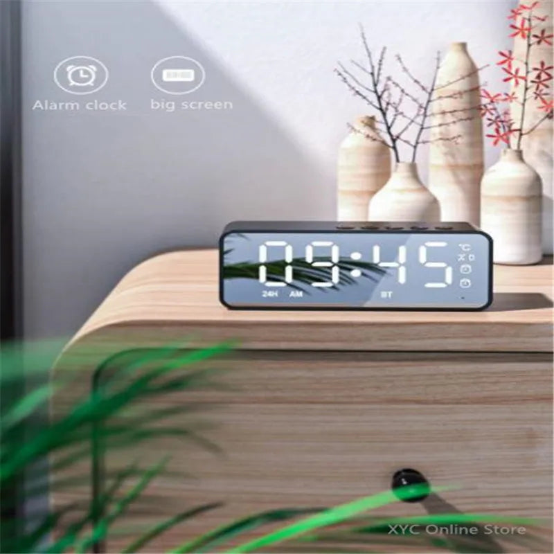 Wireless Bluetooth Speaker Small Mini Alarm Clock Portable Cannon Mini Voice Broadcast the Card Instert Vehicular Audio System W - TechSmartX