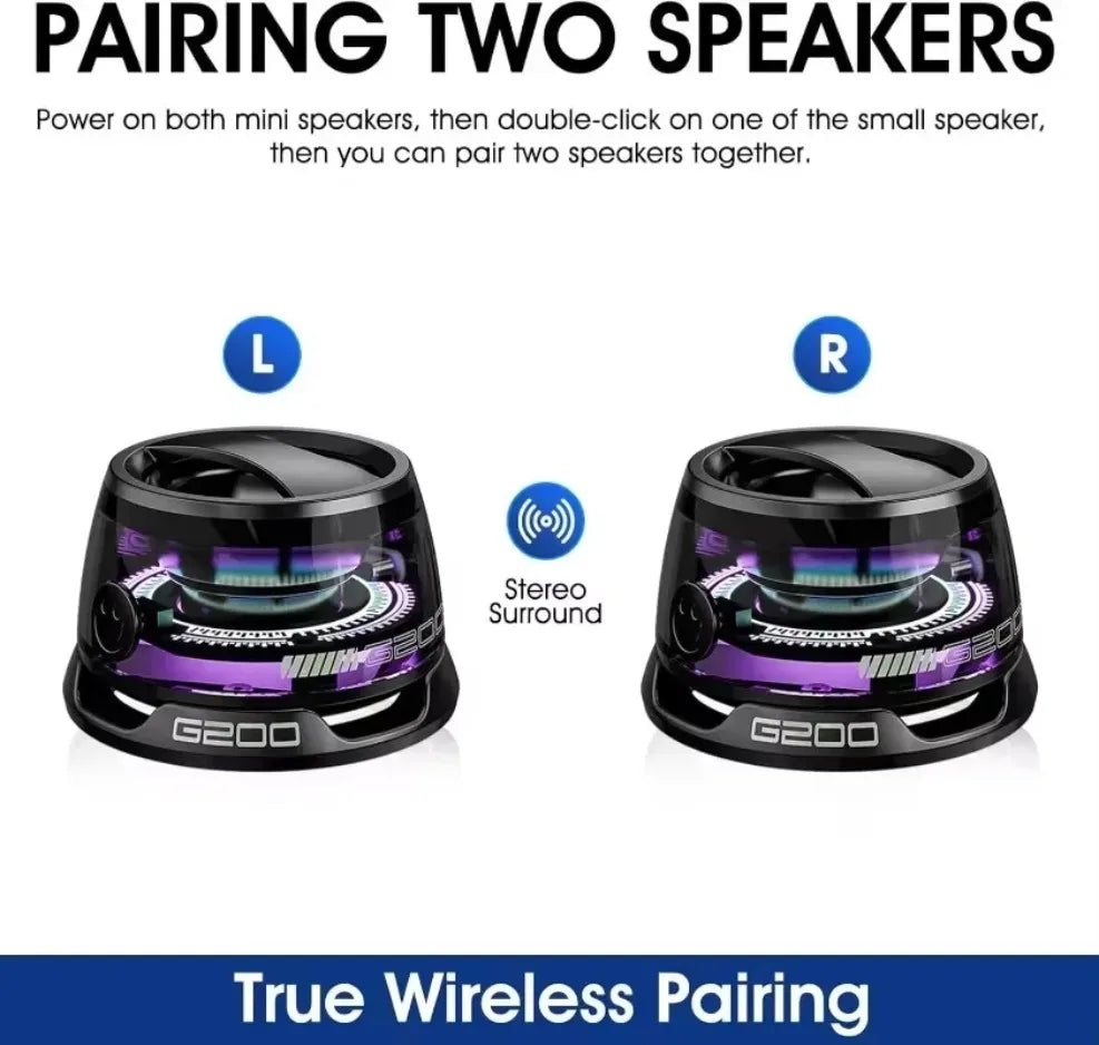 Mini Bluetooth Speaker Portable Phone Holder RGB Lighting Magnetic Speaker BT5.3 Mini Sound Box 7 Hours Playback Easy to carry - TechSmartX