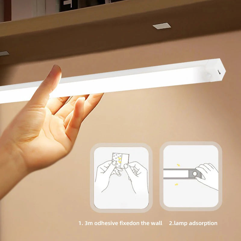 Motion Sensor Lamp Night Light Wireless LED USB Type C Rechargeable Lamp for Kitchen Cabinet Bedroom Wardrobe Staircase Lighting - TechSmartX